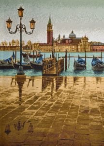 Картина гобелен "Венеция осенью". Размер гобелена 35х49 см.