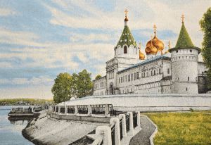 Картина гобелен "Кострома Ипатьевский монастырь". Размер гобелена 78х53 см.